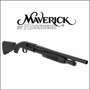 ESCOPETA CAL 12 MAVERICK 88 A TROMBON CAÑO20" CULATA SINTETICO NEGRO-CANTONERA DE GOMA CANDADO DE SEGU PAVON NEGRO A.31000-46